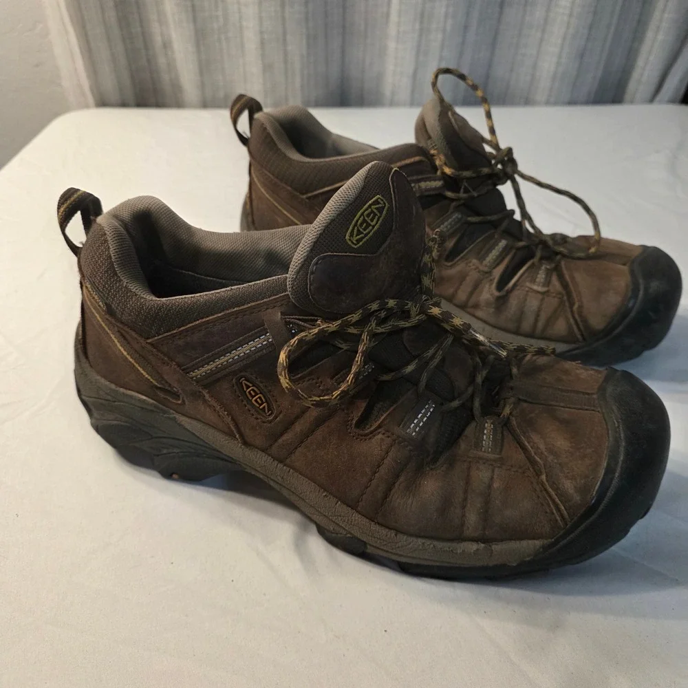 KEEN Targhee II Waterproof Hiking Trail Shoes Mens 13 Brown Leather Outdoor
